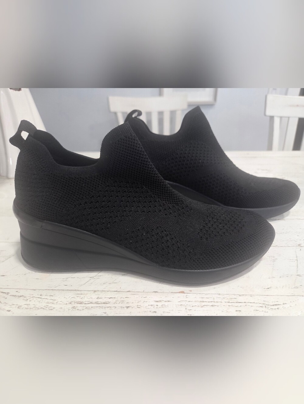 ALDO Women's Black Knit Slip-On Platform Sneakers